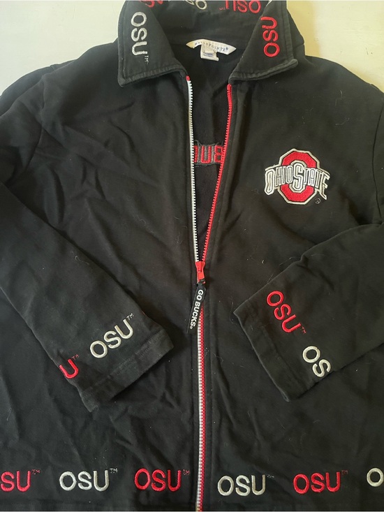 Other - Ohio State Black OSU Zip-Up Jacket with Red Accents